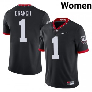 Dawgs Zachariah Branch #1 Mascot 100th Anniversary Jersey | Collegiate Black Women Football Uniform 64007078