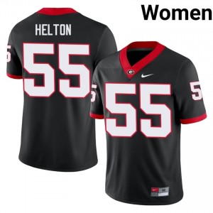 #55 Zykie Helton Black UGA Women Stitched University Jersey | Exclusive Football Apparel 54659683