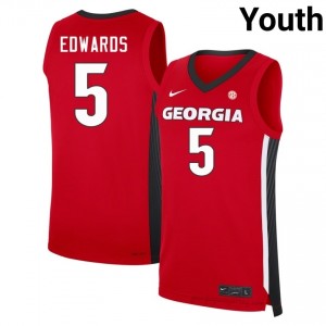Anthony Edwards #5 Red Georgia Bulldogs Youth Basketball Jersey | Premium Stitched Edition 52089359
