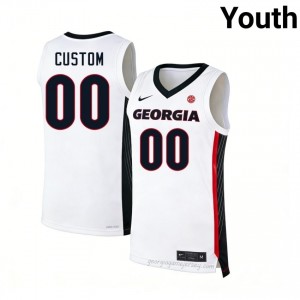 #00 Custom White Georgia Bulldogs Youth Stitched Jersey | Exclusive Hoops Apparel 98257569