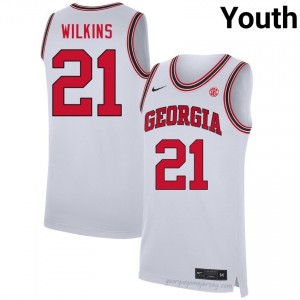 UGA Dominique Wilkins #21 Team Jersey | Collegiate White Youth Basketball Uniform 22952592