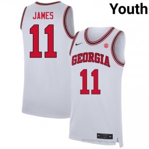 Dawgs Dylan James #11 Team Jersey | Collegiate White Youth Basketball Uniform 86521871