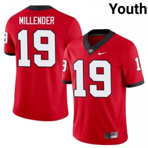 Red Hezekiah Millender #19 Georgia Bulldogs Youth Football Gameday Jersey | NCAA Official Look 52934333