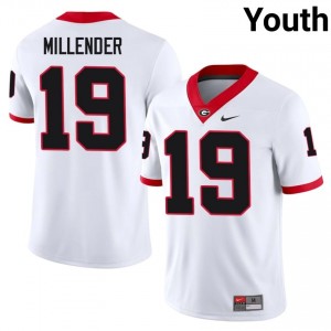UGA Bulldogs Hezekiah Millender #19 Jersey | Collegiate White Youth Football Uniform 34245108