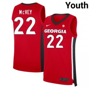 Jackson McVey #22 Red UGA Bulldogs Youth Basketball Jersey | Premium Stitched Edition 59014451