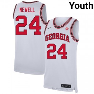 UGA Bulldogs Jaden Newell #24 Team Jersey | Collegiate White Youth Basketball Uniform 67765571