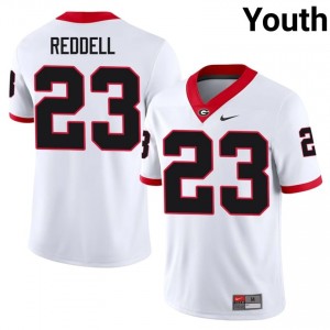 Jaden Reddell #23 White UGA Bulldogs Youth Football College Jersey | Premium Stitched Edition 46315617