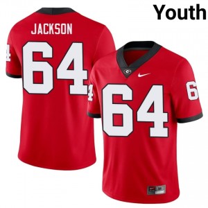 #64 Jahzare Jackson Red Georgia Bulldogs Youth Stitched High School Jersey | Exclusive Football Apparel 31014021