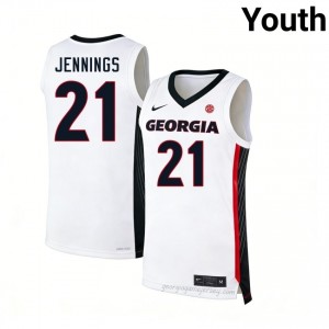 #21 Jake Wilkins White Georgia Youth Stitched Jersey | Exclusive Hoops Apparel 96810619