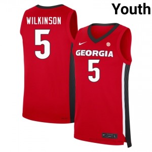Jeremiah Wilkinson #5 Red Georgia Youth Basketball Jersey | Premium Stitched Edition 93105269
