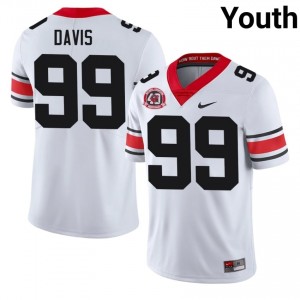Georgia Jordan Davis #99 1980 National Champions 40th Anniversary Jersey | Collegiate White Youth Football Uniform 76042374