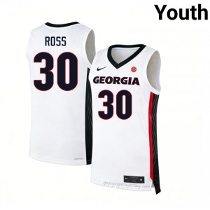 #30 Jordan Ross White Georgia Bulldogs Youth Stitched Jersey | Exclusive Hoops Apparel 83442439