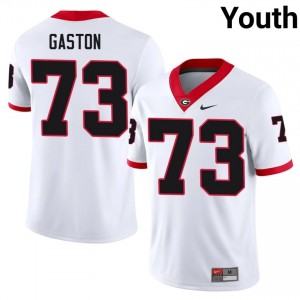 Juan Gaston #73 White UGA Bulldogs Youth Football College Jersey | Premium Stitched Edition 88132289
