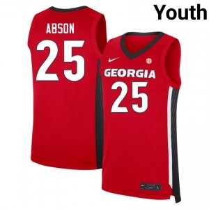 Justin Abson #25 Red Georgia Bulldogs Youth Basketball Jersey | Premium Stitched Edition 44180722