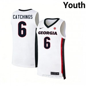 #6 Kanon Catchings White Georgia Youth Stitched Jersey | Exclusive Hoops Apparel 74395916