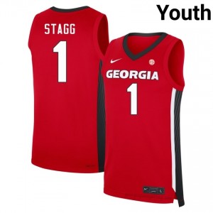 Kareem Stagg #1 Red Georgia Bulldogs Youth Basketball Jersey | Premium Stitched Edition 16847183