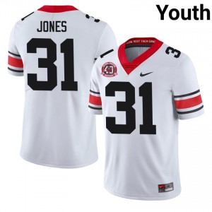 Georgia Kyron Jones #31 1980 National Champions 40th Anniversary Jersey | Collegiate White Youth Football Uniform 42140368