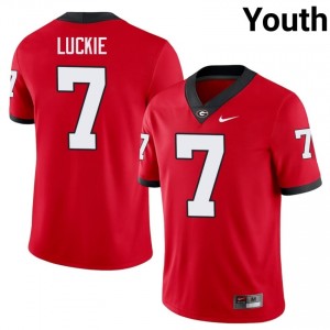 Lawson Luckie #7 Red Georgia Bulldogs Youth Football High School Jersey | Premium Stitched Edition 91604695