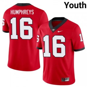 London Humphreys #16 Red Georgia Bulldogs Youth Football High School Jersey | Premium Stitched Edition 48326793