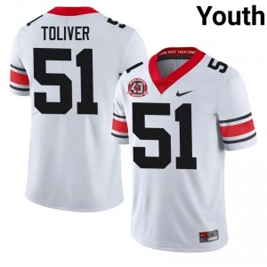 Georgia Malachi Toliver #51 1980 National Champions 40th Anniversary Jersey | Collegiate White Youth Football Uniform 24051717