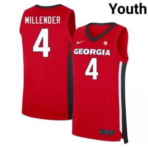 Marcus Millender #4 Red UGA Bulldogs Youth Basketball Jersey | Premium Stitched Edition 22427580