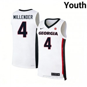 #4 Marcus Millender White UGA Youth Stitched Jersey | Exclusive Hoops Apparel 20246838