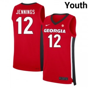 Markel Jennings #12 Red Georgia Youth Basketball Jersey | Premium Stitched Edition 46958465