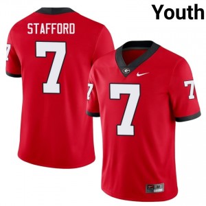 Red Matthew Stafford #7 Georgia Bulldogs Youth Football Gameday Jersey | NCAA Official Look 16733090