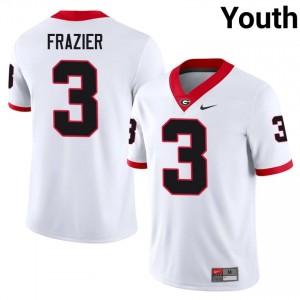 UGA Bulldogs Nate Frazier #3 Jersey | Collegiate White Youth Football Uniform 84849464