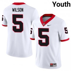 UGA Bulldogs Raylen Wilson #5 Jersey | Collegiate White Youth Football Uniform 75879864