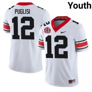 Georgia Ryan Puglisi #12 1980 National Champions 40th Anniversary Jersey | Collegiate White Youth Football Uniform 54406421