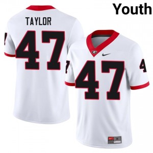Will Taylor #47 White UGA Bulldogs Youth Football College Jersey | Premium Stitched Edition 28146237