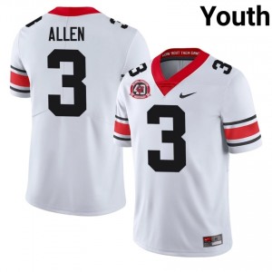 Georgia CJ Allen #3 1980 National Champions 40th Anniversary Jersey | Collegiate White Youth Football Uniform 93319595