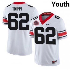 Charley Trippi #62 1980 National Champions 40th Anniversary White Georgia Youth Football NCAA Jersey | Premium Stitched Edition 16896035