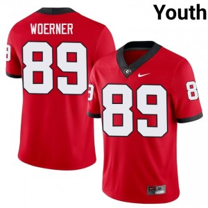 #89 Charlie Woerner Red Georgia Bulldogs Youth Stitched High School Jersey | Exclusive Football Apparel 41543932