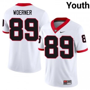 White Charlie Woerner #89 UGA Bulldogs Youth Football Gameday Jersey | NCAA Official Look 82984468