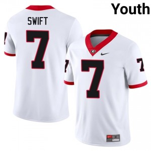 UGA Bulldogs D'Andre Swift #7 Jersey | Collegiate White Youth Football Uniform 94554249