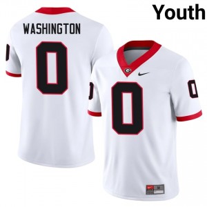 White Darnell Washington #0 UGA Bulldogs Youth Football Gameday Jersey | NCAA Official Look 92997658
