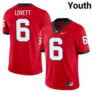 Dominic Lovett #6 Red Georgia Bulldogs Youth Football High School Jersey | Premium Stitched Edition 55572682