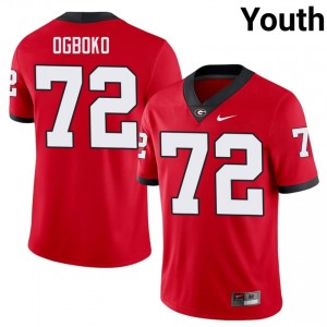 Georgia Bulldogs Ekene Ogboko #72 Jersey | Collegiate Red Youth Football Uniform 30302221