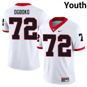 Ekene Ogboko #72 White UGA Bulldogs Youth Football College Jersey | Premium Stitched Edition 21033881