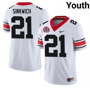 #21 Frank Sinkwich White Georgia 1980 National Champions 40th Anniversary Youth Stitched NCAA Jersey | Exclusive Football Apparel 35215920