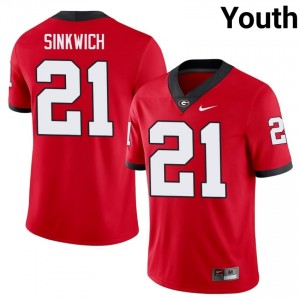 Red Frank Sinkwich #21 Georgia Bulldogs Youth Football Gameday Jersey | NCAA Official Look 36502313