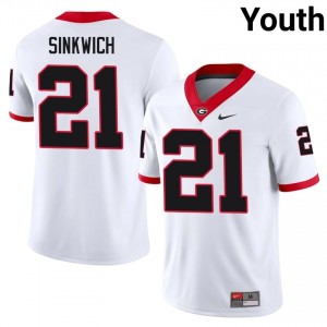 UGA Bulldogs Frank Sinkwich #21 Jersey | Collegiate White Youth Football Uniform 53575244