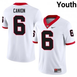 #6 Isiah Canion White UGA Bulldogs Youth Stitched College Jersey | Exclusive Football Apparel 33362506