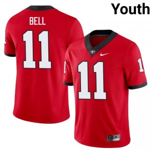 Red Jeremy Bell #11 Georgia Bulldogs Youth Football Gameday Jersey | NCAA Official Look 27221676