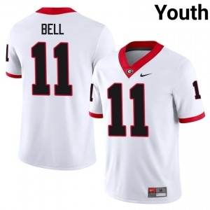 UGA Bulldogs Jeremy Bell #11 Jersey | Collegiate White Youth Football Uniform 87163809