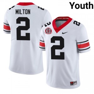 Georgia Kendall Milton #2 1980 National Champions 40th Anniversary Jersey | Collegiate White Youth Football Uniform 33993124