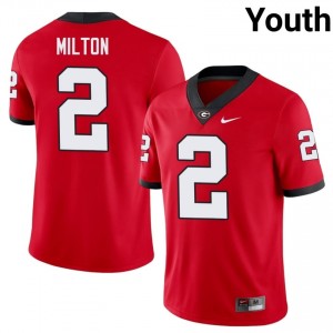 Kendall Milton #2 Red Georgia Bulldogs Youth Football High School Jersey | Premium Stitched Edition 80336298