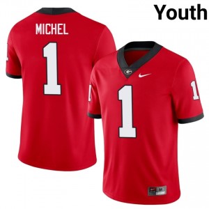 Sony Michel #1 Red Georgia Bulldogs Youth Football High School Jersey | Premium Stitched Edition 68298036